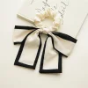 10PCS Black & White Bowknot Ribbon Hair Band Scrunchie