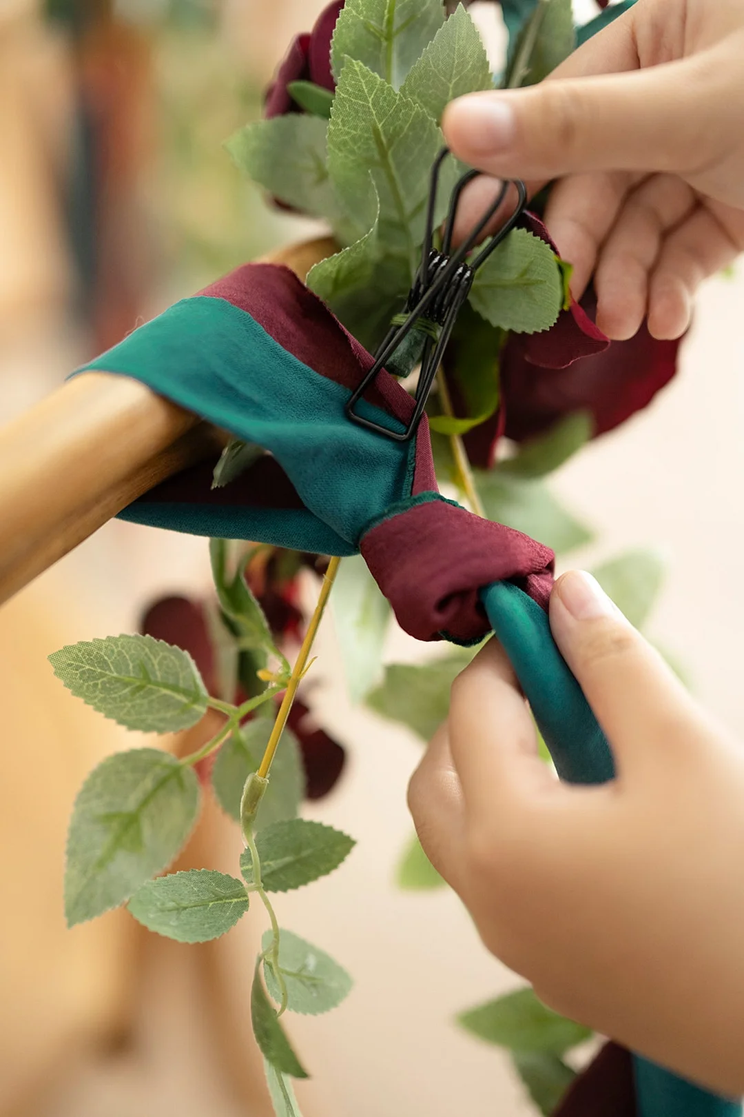 Wedding Aisle Decoration Pew Flowers in Dark Teal