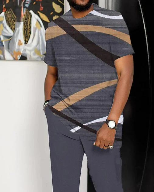Men's Casual Colorblock Walking Suit-026