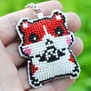Full Bead Embroidery Keychain Hamster Printed Craft Gifts(4.5x5.5cm)