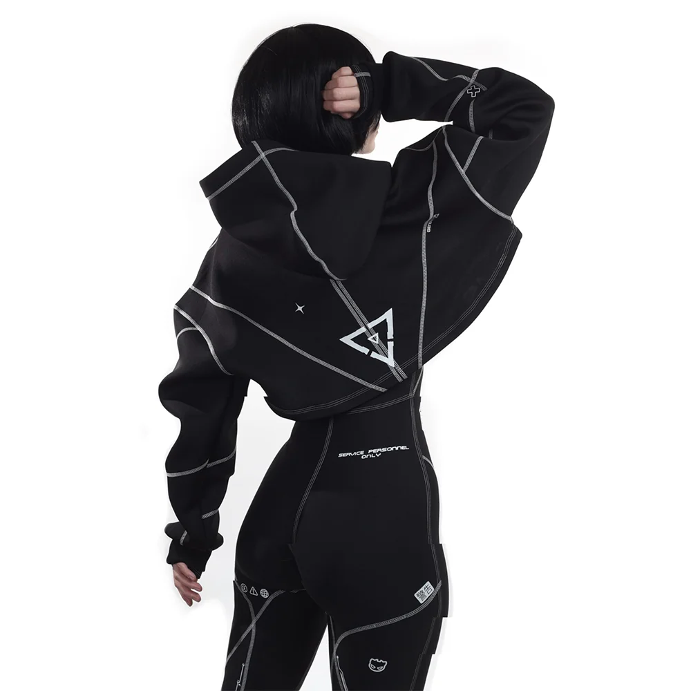 Cyberpunk Futuristic Mechanical Style Women's Sports Yoga Outfit Set