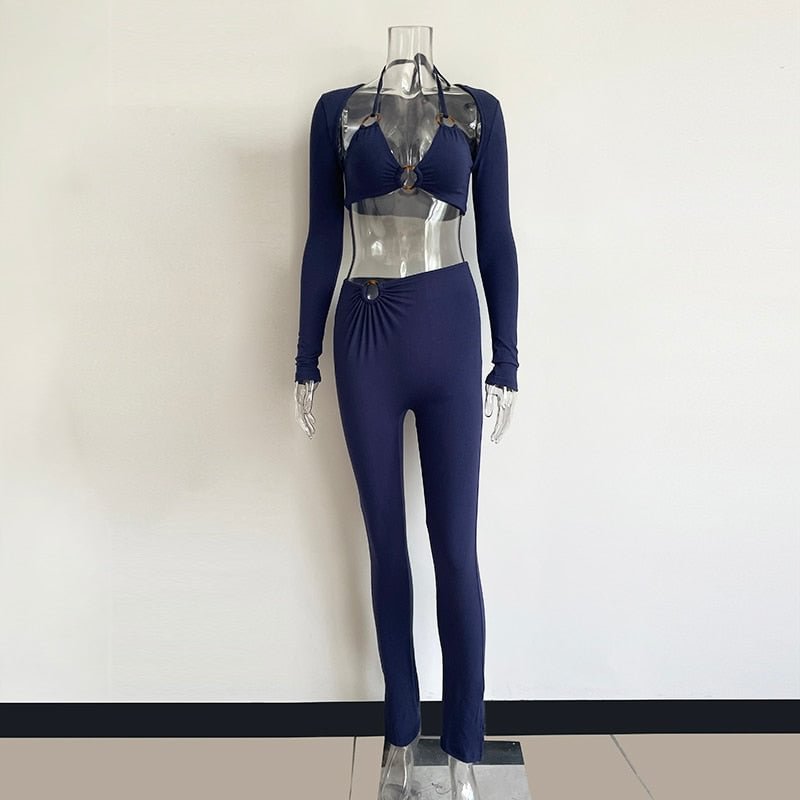 KGFIGU Two Piece Sets Women 2021 Spring New Arrival Ladies Shorts Top And Overalls Elegant Comfortable Sexy Pants Suits