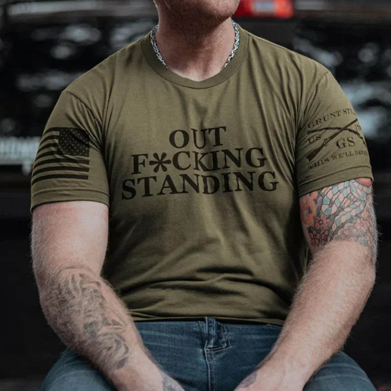 Outfucking Standing Graphic Short Sleeve T-Shirt