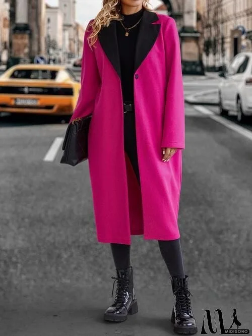 Collared Neck Buttoned Longline Coat