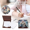 Wooden DIY Fairy Beauty Diamond Painting Kit Note Box with 160 Papers for Office