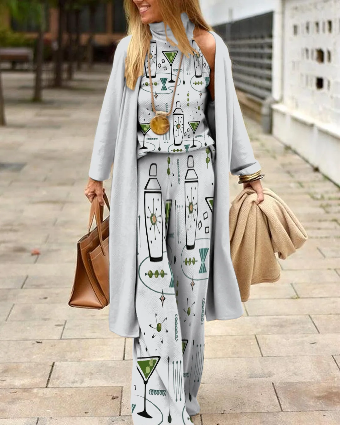 Herringbone Sweater Three-Piece Suit 1cb7