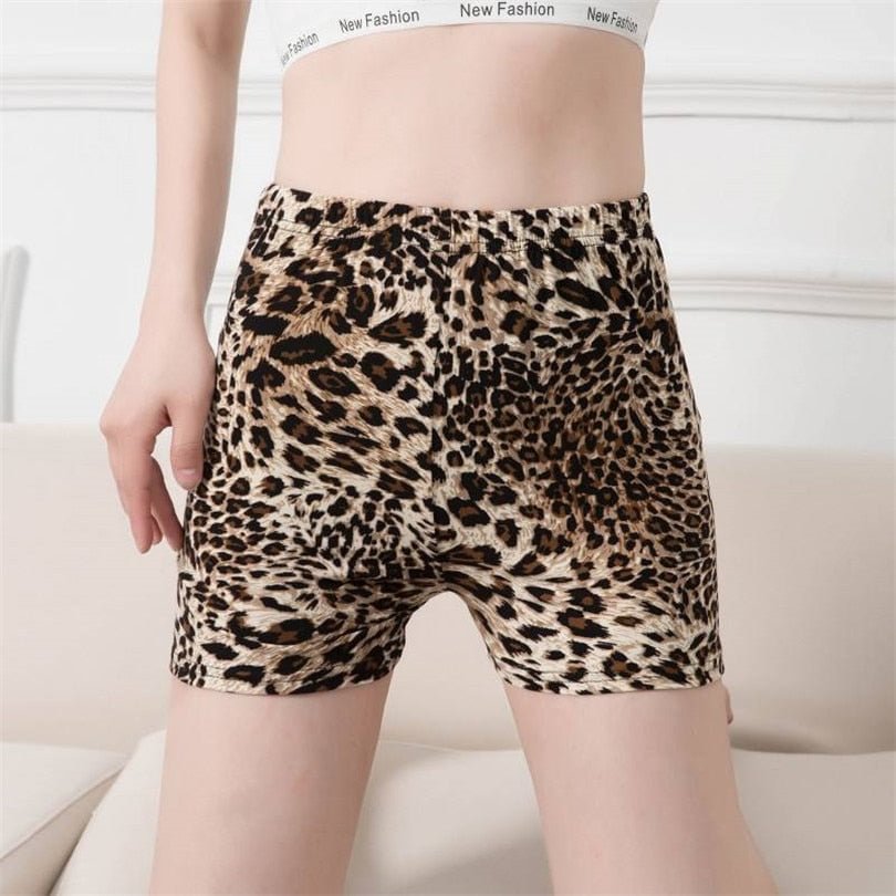 CUHAKCI Casual Short Summer Women Jogging Sexy Leopard Gym Fitness Elastic Waist Printed Push Up Sports