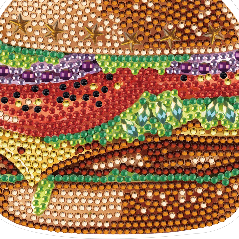 1pcs DIY Hamburger Diamond Painting Magnets Refrigerator for Adults Kid Office Car Fridge