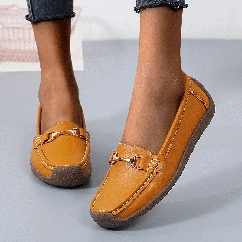 Letclo™ Flat Fashion Comfortable Shoes Leather Breathable Casual Loafers letclo Letclo