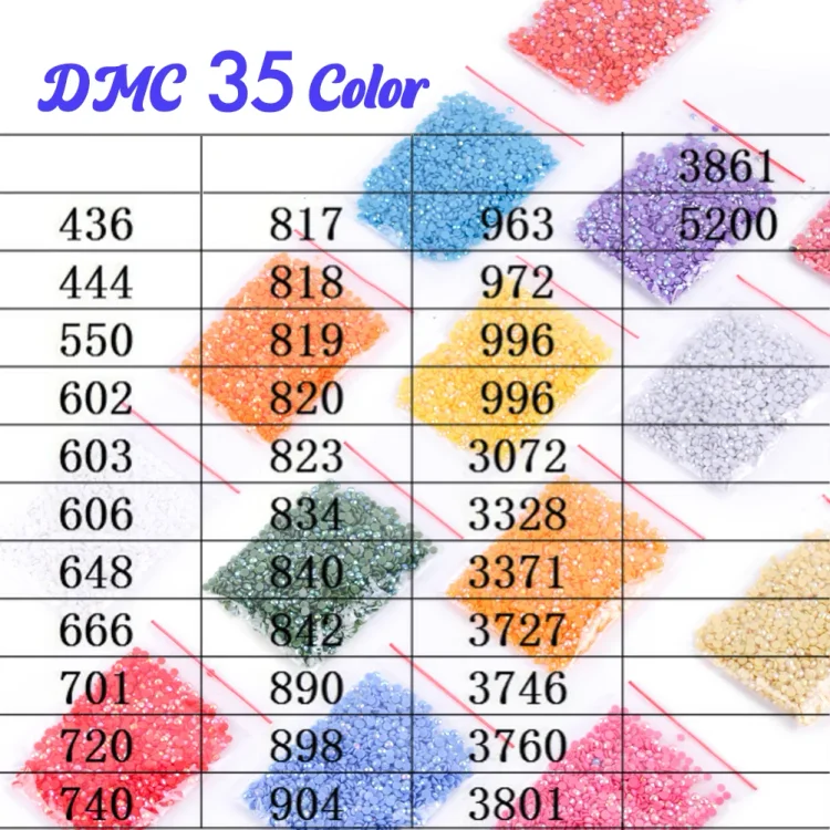 1 Set 35 Colors Diamond Painting Accessory AB Round Drills Beads Durable Embroidery Supply gbfke