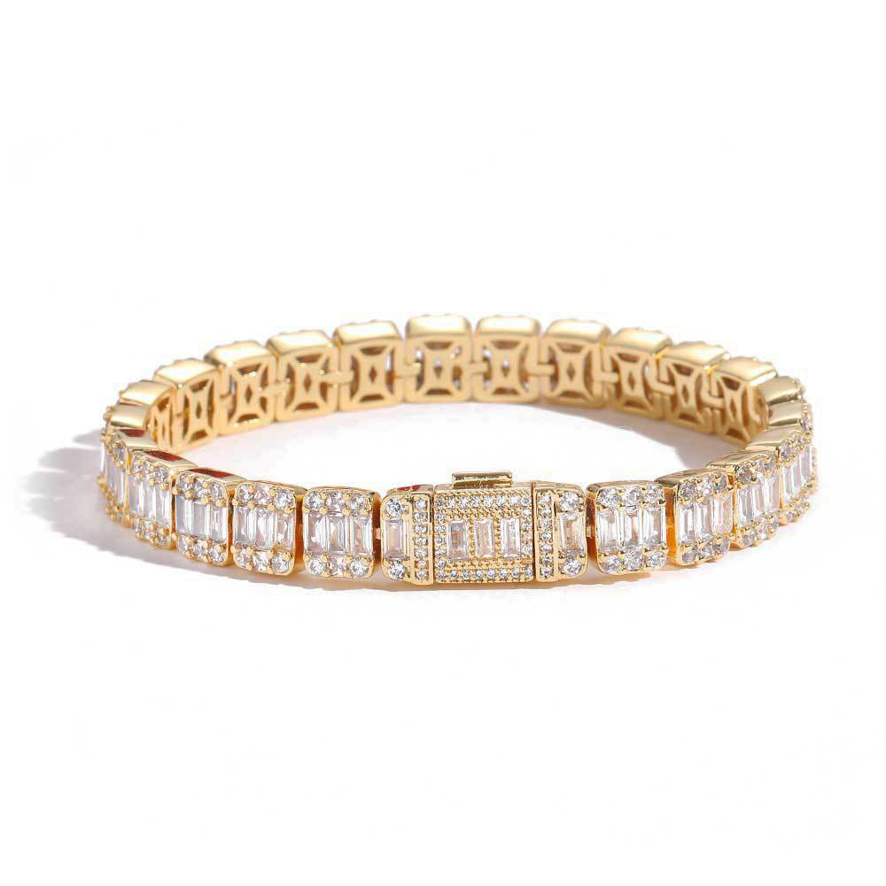8MM Iced Out Baguette CZ Gold/Silver Tennis Bracelets