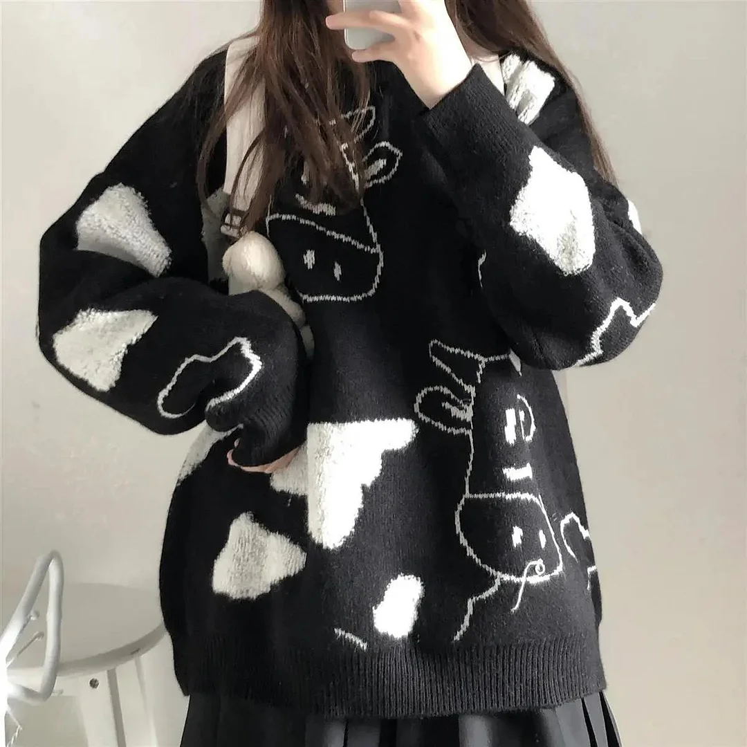 Sweater pullover autumn and winter new sweet pullover sweater female student Korean version loose wild sweater coat trend 2021