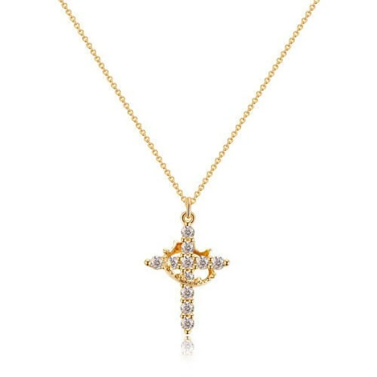 Crown Cross Necklace Verceri