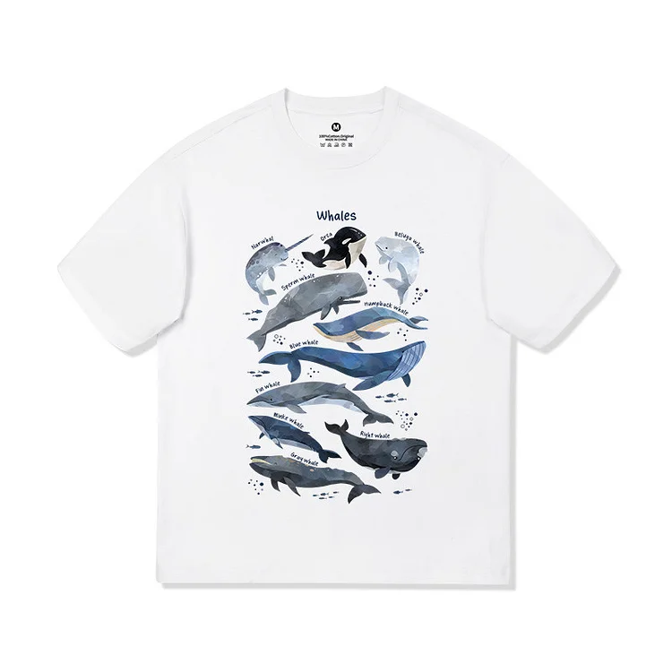 Whales Pure Cotton T-shirt Hoodie weebmemes