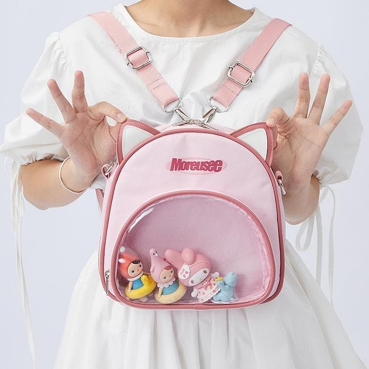 Pink/Beige/White Kawaii Cat Neko Cosplay School Backpack SP16225