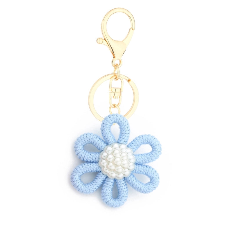 Cute Sweet Flower Yarn Metal Unisex Bag Pendant Keychain