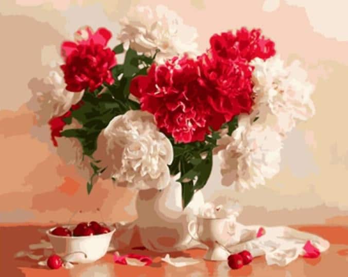 

Cherries Flowers Still Life – Paint By Numbers - 40*50CM, 501 Original