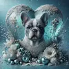 Love Bulldog-11CT Stamped Cross Stitch 45*45cm