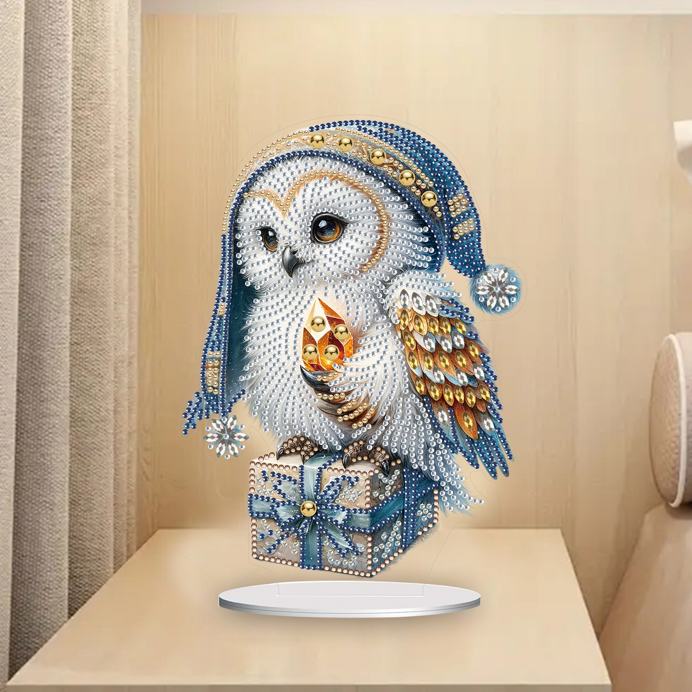 5D DIY Special Shape Diamond Painting Desk Ornament Owl Decor Kit