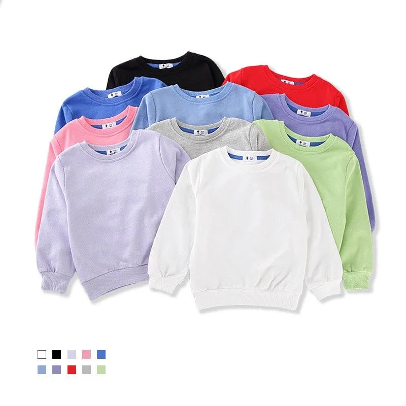 2-8T Toddler Kid Baby Boy Girl Spring Clothes Pullover Top Long Sleeve Sweatshirt Casual Plain Candy color Hoodies Sweet Outfit