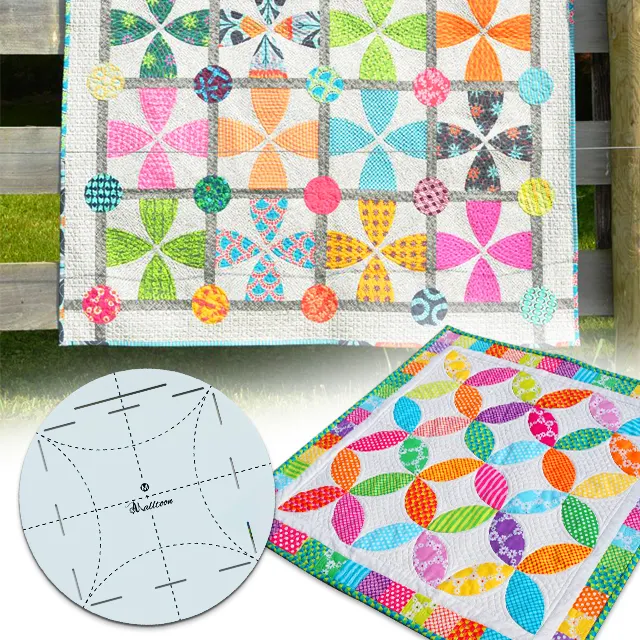 Quilt Pattern Rounded Round 2-in-1 Quilting Template--With tutorial