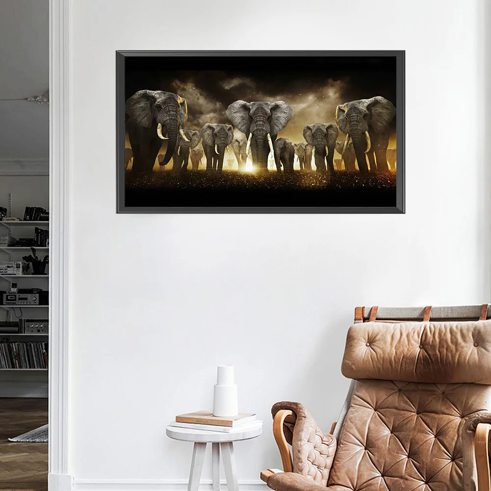 Diamond Painting - Full Round Drill - Elephant(80*45cm)