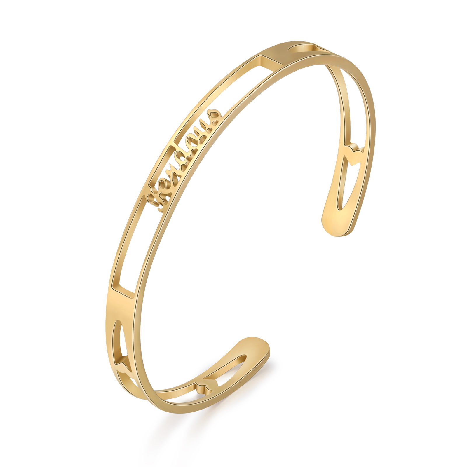 Personalized Name Bangle Bracelet Custom 1 Name Bracelet Gifts for Her