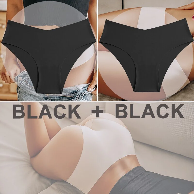 FINETOO 2PCS/Set Women Seamless Panties Lingerie M-XXL Breathable Woman Underwear Sexy Femme Underpants Girls Panty  Plus Size