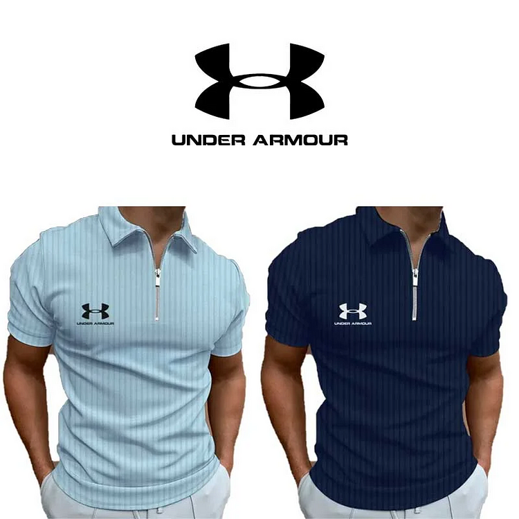 [KÚPTE JEDEN, ZÍSKAJTE JEDEN ZADARMO] LETNÉ PÁNSKE POHODLNÉ LEŽNÉ PÁNSKE PRIEDUŠNÉ PRUŽÍKOVÉ TRIČKO SO ZIPSOM UNDER ARMOUR 2024