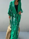 Tie Dye With Hooded Long Sleeves Cover-Ups Tops
