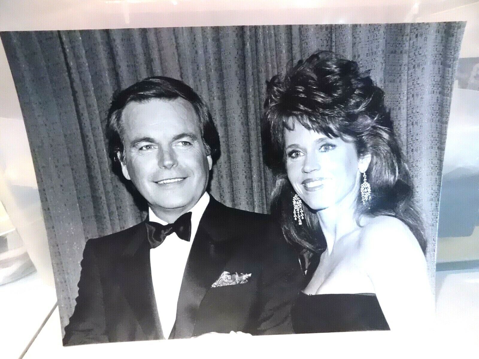 Robert Wagner & Jane Fonda Black & White Photo Poster painting S7