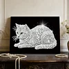 DIY Pearl Painting Cat for Home Wall Decor with Frame(20x30cm)