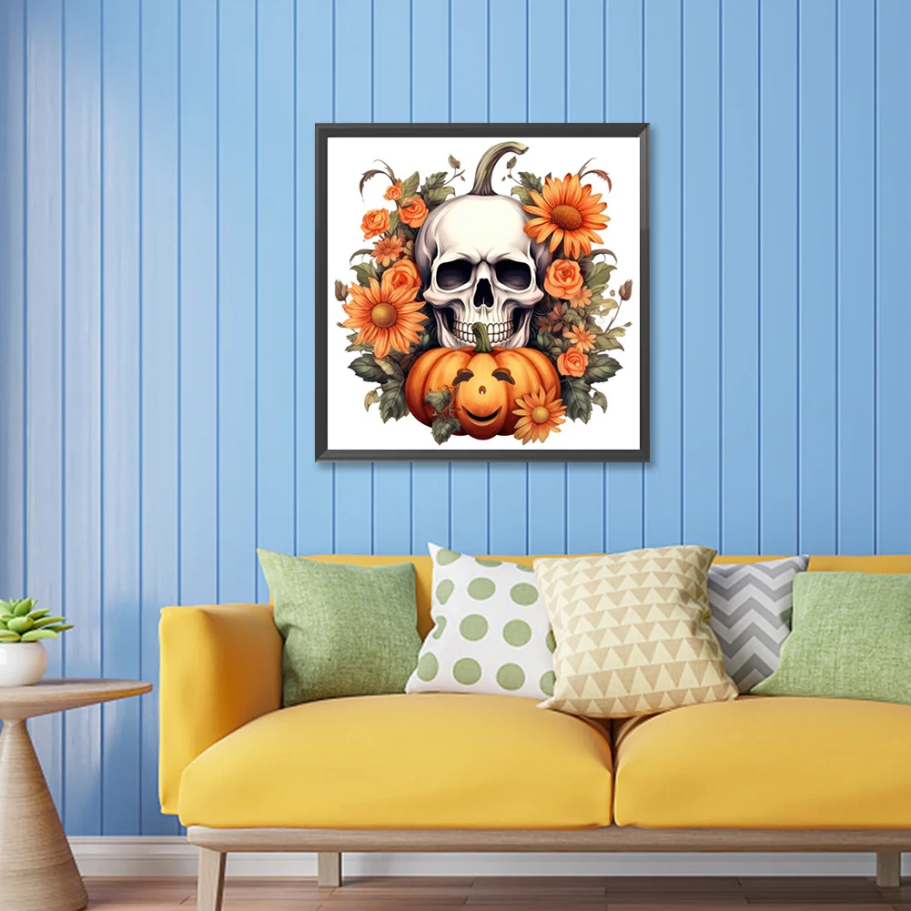 Diamond Painting - Full Round Drill - Pumpkin Skull(Canvas|30*30cm)