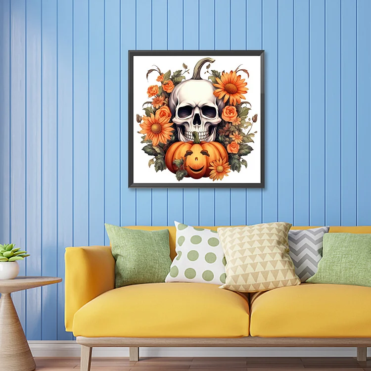 Skull Pumpkin Woman 5D Diamond Painting -  – Five  Diamond Painting