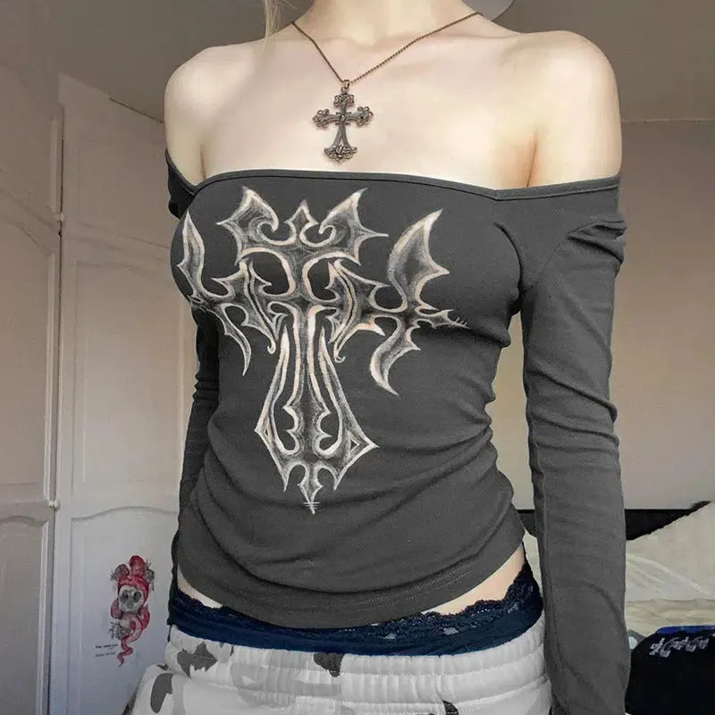 Brownm Cross Bleached Top