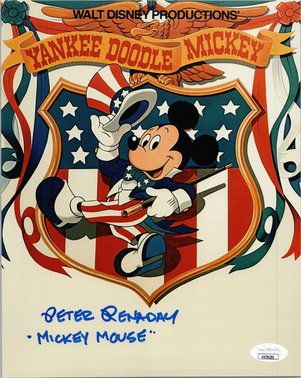 PETER RENADAY Hand-Signed YANKEE DOODLE ~ MICKEY MOUSE