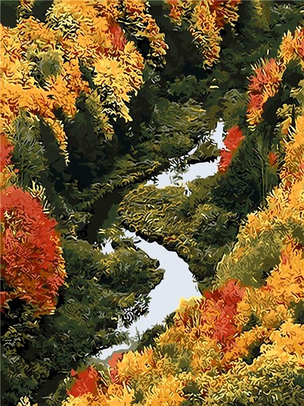 

Porcupine River Forest – Paint By Numbers - 40*50CM, 501 Original