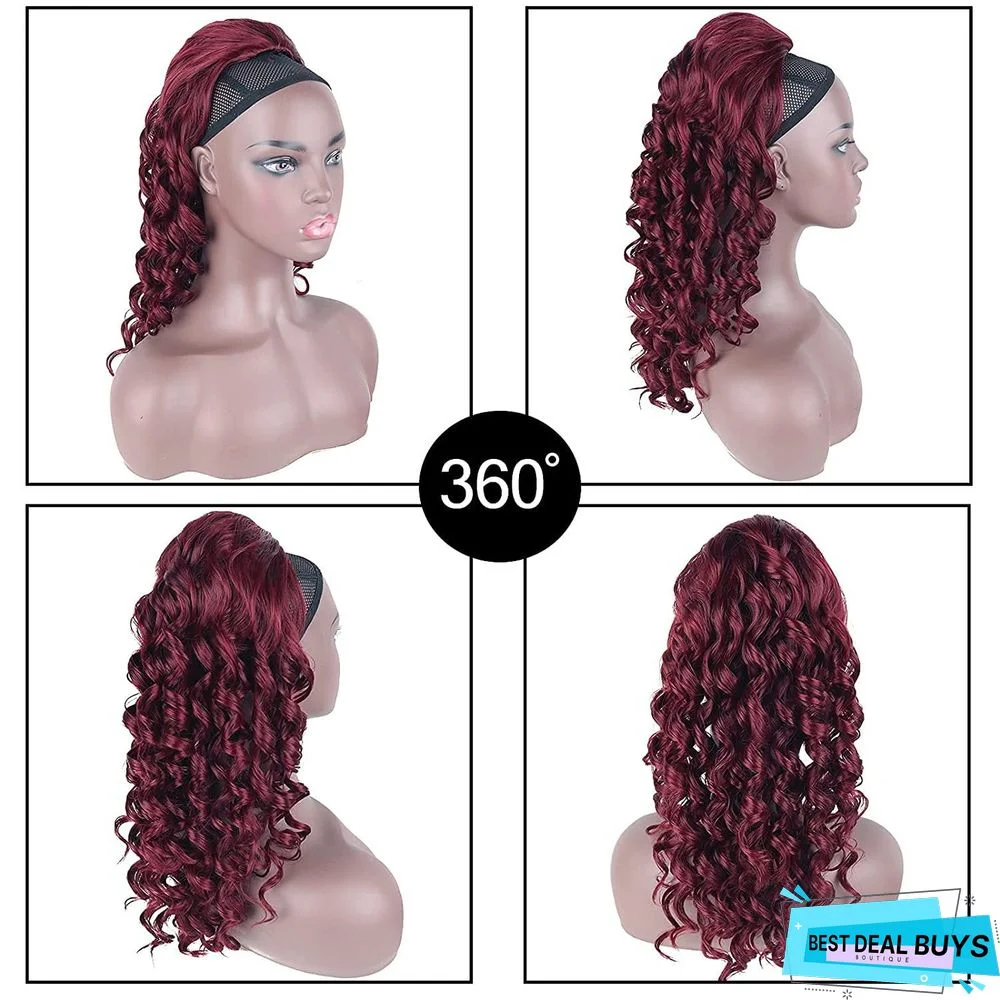 Long Curly Wig Female Drawstring Ponytail Connector
