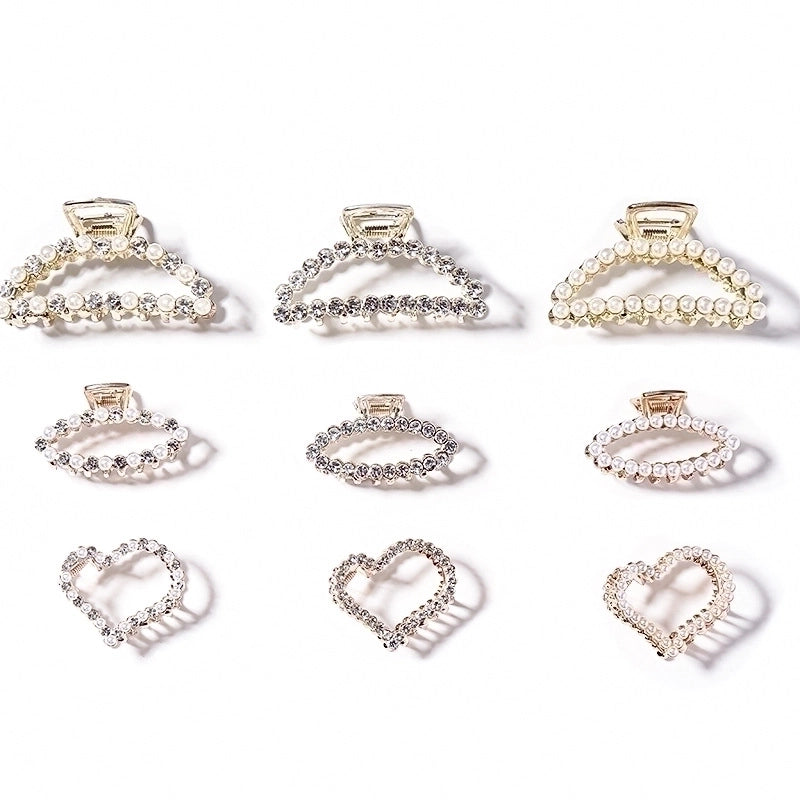 Minimalist Solid Color Alloy Inlay Rhinestones Hair Claws 1 Piece