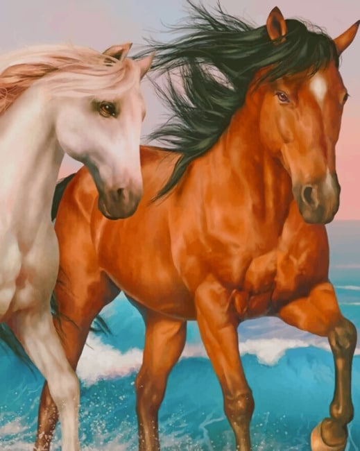 

Horses Couple – Paint By Numbers - 40*50CM, 501 Original