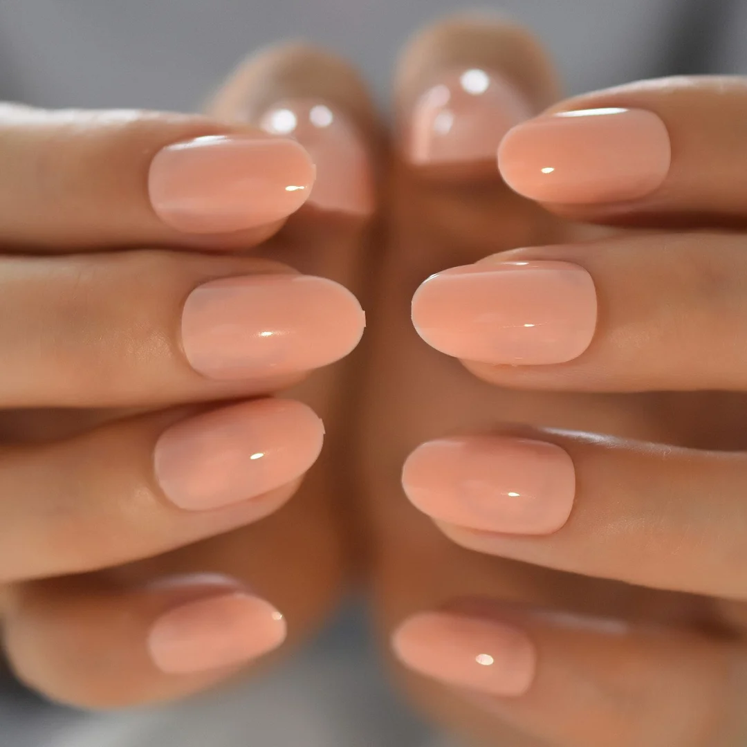 Pure Color Design Optionals Press On Nails Short Full Cover Fingernails Art Supplies For Professionals Almond Nail Tips Purple-Nail Inspo