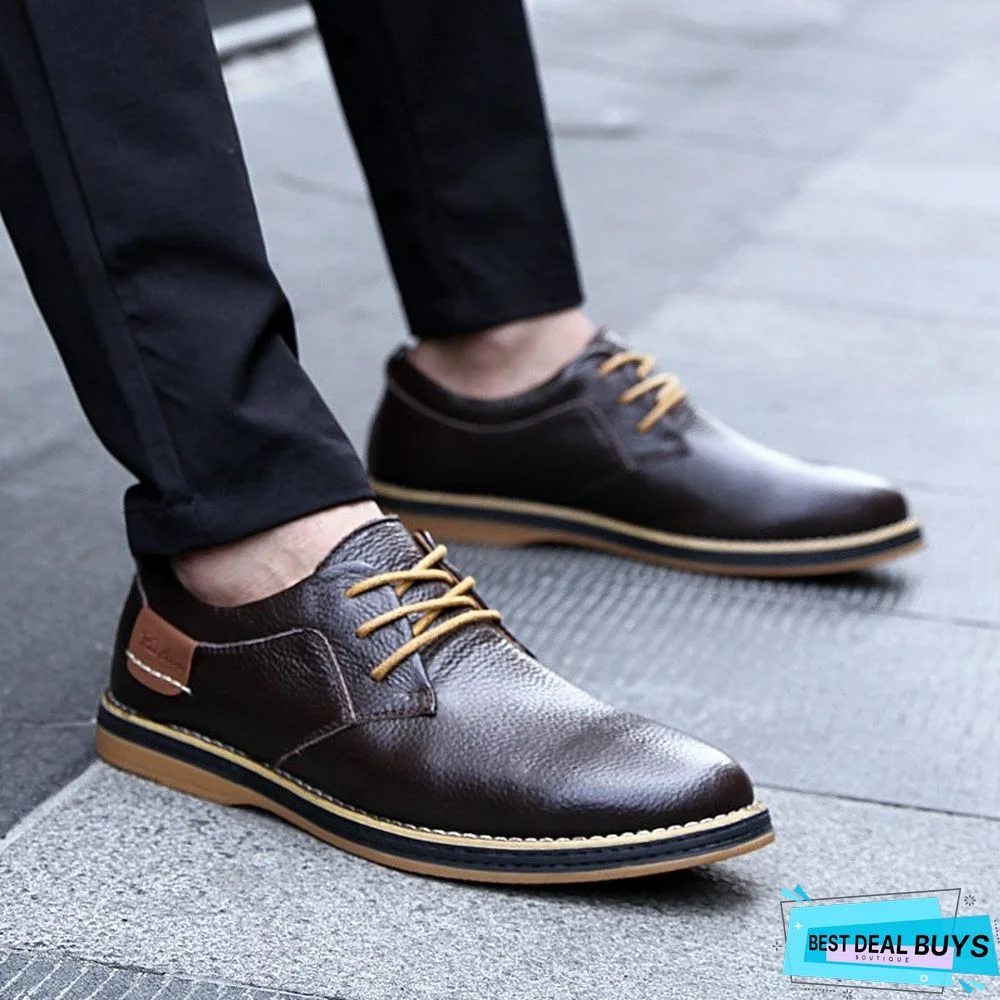 Men Large Size Office & Career Split Joint Leather Shoes