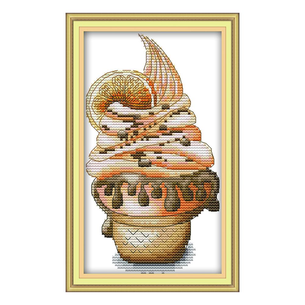 

Fruit Ice Cream - 14CT Stamped Cross Stitch - 22*14cm, 501 Original