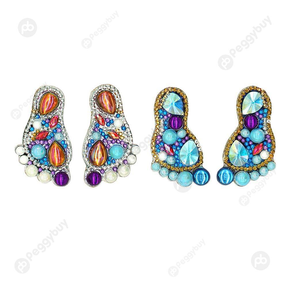 

4pcs Feet-DIY Creative Diamond Keychain, 501 Original