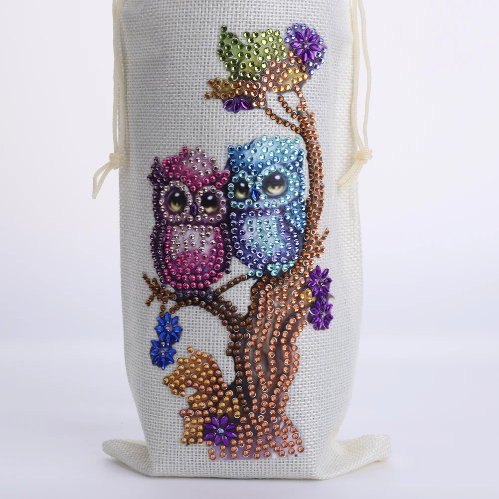 DIY Ow Diamond Painting Wine Bags Creative Diamond Art Liquor Bottle Covers