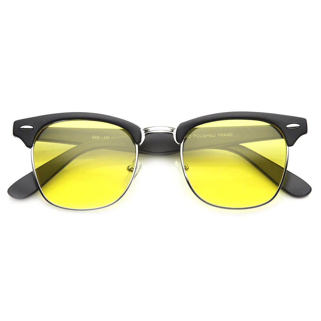 Classic Half Frame Semi-Rimless Horn Rimmed glasses