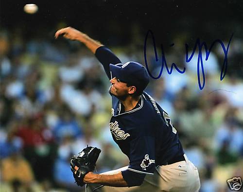 CHRIS YOUNG SAN DIEGO PADRES SIGNED 8X10 PICTURE