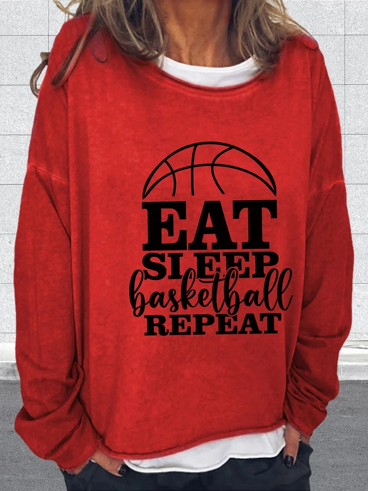 Eat sleep basketball reperat  Sweatshirt-011254-Annaletters