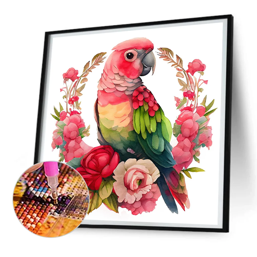 Diamond Painting Canvas Parrots, 30x30cm