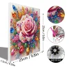 (Pre-Framed)Rose Flower -Special Shape Diamond Painting Kit(25x25cm)